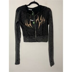 NWT Dolls Kill DARKER WAVS cropped Hoodie - Small